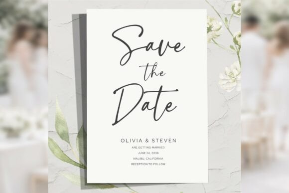 Download Modern Script Save the Date Bd007 - Save Collection