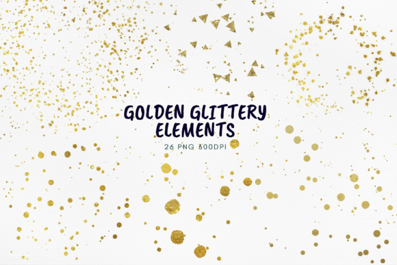 Download Golden Glittery PNG Gold Foil Confetti - Old Collection