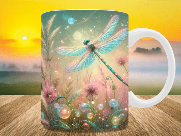 Download Golden Sunset Dragonfly Mug Wrap - Old Collection